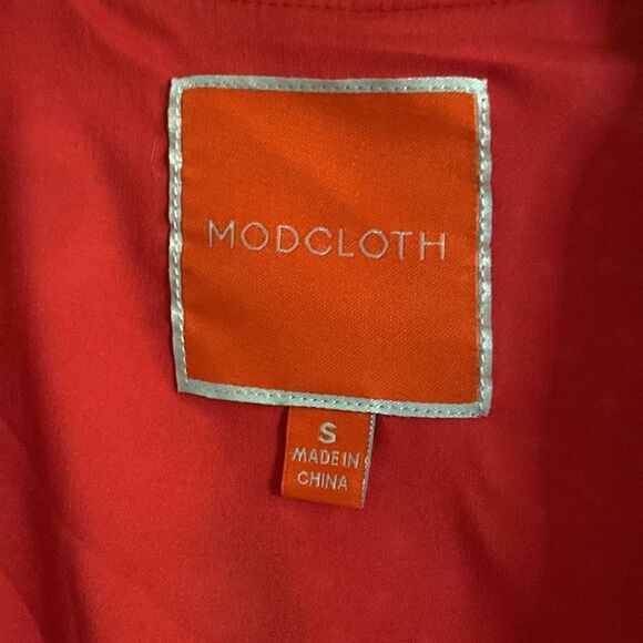 ModCloth Floral and Polkadot Red Wrap Dress size Small - Picture 4 of 8